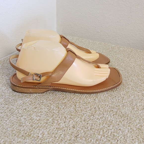 Coach Dora Tan Leather Sandals - Picture 1 of 9